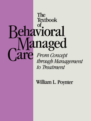 cover image of Textbook of Behavioural Managed Care